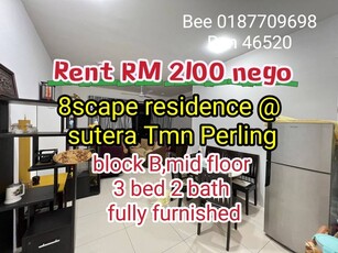8scape Residences Taman Sutera @ Perling 3 Bed Fully Furnished