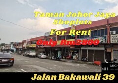 2-Storey Shoplots @Taman Johor Jaya Jalan Bakawali