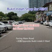 Bukit Indah Facing MAIN ROAD 2 Storey-SHOP for RENT