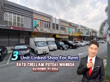 Dato Chellam,Puteri Wangsa 3 UNit Linked Shop For Rent