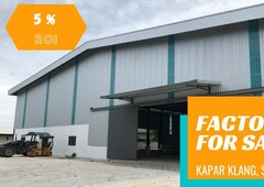 FACTORY FOR INVESTMENT IN NEAR KAPAR AND KLANG TOWN. ROI 5%