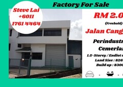 Factory For sale/Jalan Canggih 4/Endlot/Perindustrian Cemerlang