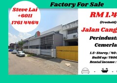 Factory For Sale/Jalan Canggih 4/Taman Perindustrian Cemerlang