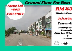 Jalan Gaya 1/Taman Gaya/Ground Floor For Rent