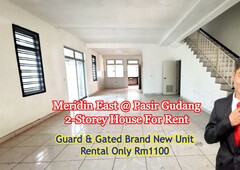 Meridin East,2-Storey Corner Guard&Gated House For Rent