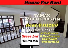 Mount Austin/2 Storey House/For Rent RM 1200