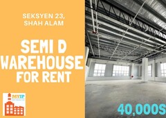 MULTI LEVEL SEMI DETACHED WAREHOUSE FOR RENT IN SHAH ALAM