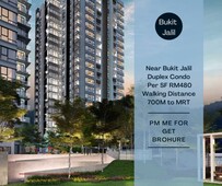 Near BUKIT JALIL Duplex Condo Per SF RM4xx 0% Downpayment