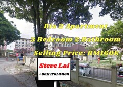 Ria 2 Apartment Selling Price: RM160K