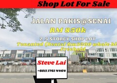 Senai/Jalan Pakis/Shoplot/For Sale