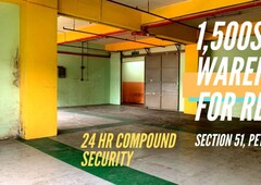 SMALL WAREHOUSE FOR RENT IN SECTION 51 PETALING JAYA SELANGO