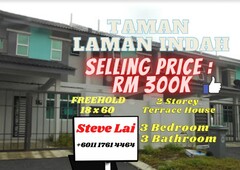 Taman Laman Indah 2-Storey Terrace House For Sale Rm 300K