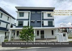 Taman Mutiara Mas @Jade, Brand New 3-Storey SemiD House