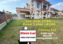 Taman Nusa Indah/Jalan Ceria/Nusajaya/2 Storey Terraced House Corner Lot For Sales
