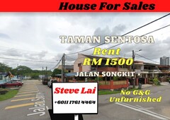 Taman Sentosa/Jalan Songkit/Double Storey/Rent RM 1500