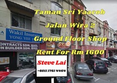 Taman Sri Yaacob Shop Apartment Ground Floor Shop For Rent Rm 1600