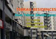 Tebrau City Residence unfurnished rent rm1100 only!!!