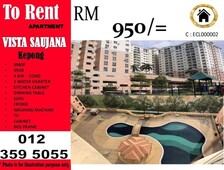 Vista Saujana Apartment Kepong For Rent RM950 3R2B