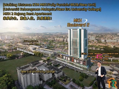 [Near Mrt/Fully Furnish/4R2B/UKM/NEW ERA] MKH 2 Kajang Rent Apartment