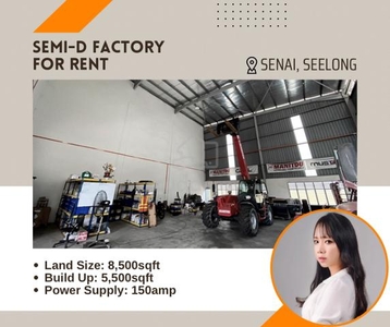 Semi-D Factory for Rent @ Jalan Idaman, Senai
