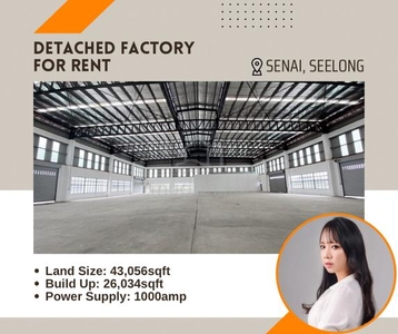 Senai Detached Factory for Rent