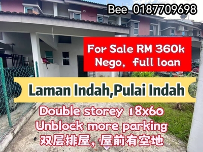 Taman Laman Indah Nearby Pulai Indah Pulai Mutiara 2 storey terrace medium cost full loan cash out