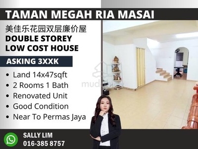 Taman Megah Ria Double Storey Low Cost Fully Renovated Nearby Permas