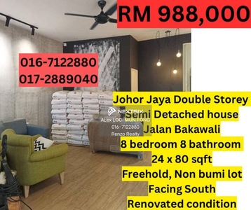 Johor Jaya Jalan Bakawali 2 Storey Semi D House For Sale Ros Merah Taman Molek Desa Tebrau