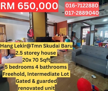 Taman Skudai Baru Jalan Hang Lekir 2.5 Storey House For Sale Skudai Seri Orkid Mutiara Rini