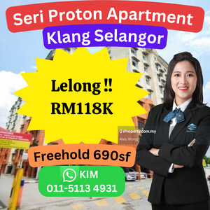 Cheap Rm62k Seri Proton Apartment @ Klang Selangor