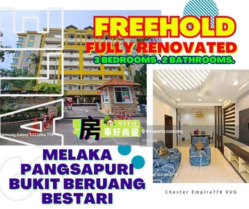 Freehold Fully Renovated Apartment at Bukit Beruang near Ayer Keroh