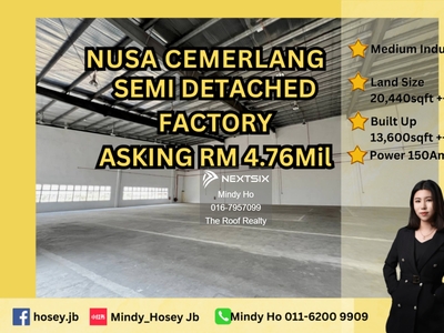 Nusa Cemerlang Semi Detached Factory For Sale