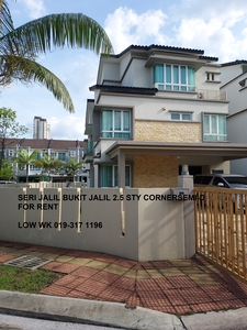 Seri Jalil, Bukit Jalil Fully Furnished 2.5 Storey Semi-D Corner for Rent