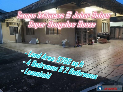 4 bedroom Bungalow for sale in Johor Bahru