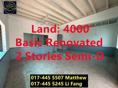 Jalan Kuda - 2 Stories Semi-D - Land:4000' - Basic Renovated