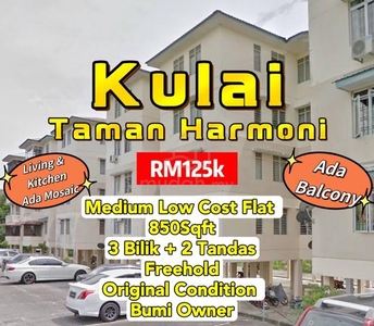 Kulai Flat Taman Harmoni Can Full Loan Living & Kitchen Ada Mosaic