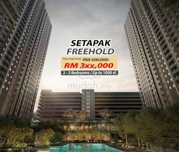 Setapak Freehold Condo,Free Furnished & Legal,2-3Rooms,Price From 310k