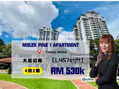 Taman Molek Apartment, Molek Pine 1, 4bed, Big unit, reno & furnishing