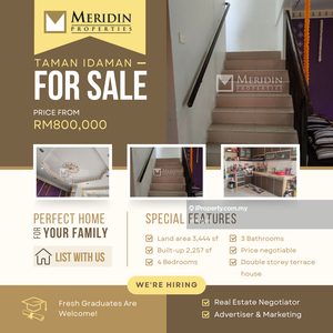 Double Storey Terrace House, 3444 sq.ft, Well Maintained, Corner Unit