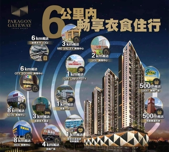 Paragon Gateway Residence New Lauch Block D 1 Bedroom, 2 Bedroom, 3 Bedroom For Sale