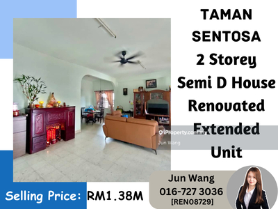 Taman Sentosa, 2 Storey Semi D, Renovated with Extend, 4 Bedroom