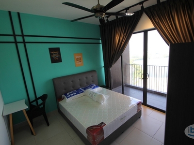 Near KTM Station, Full Furnish Balcony Room at Astetica Residence Seri Kembangan