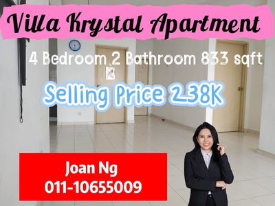 Villa Krystal Apartment For Sale / Selesa Jaya / Skudai /4 bedroom