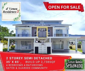 Double Storey SEMI DETACHED, Taman Bandar Senawang, Seremban