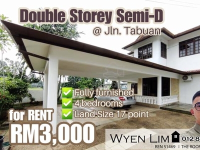 [FOR RENT] Fully Furnished Double Storey Semi-D @ Jalan Tabuan,