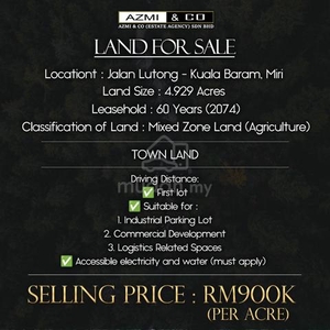 Land For Sale Jalan Lutong - Kuala Baram, Miri