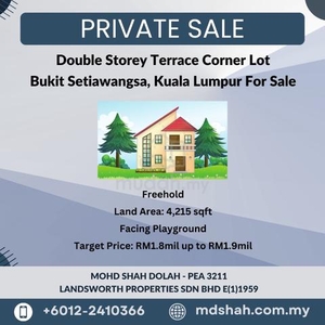 PRIVATE SALE | 2 Storey Corner Unit Bukit Setiawangsa Kuala Lumpur