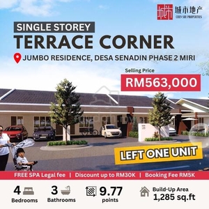 Single Storey Terrace Corner, Jumbo Residence, Desa Senadin Miri
