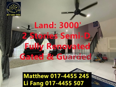 Sunway Cassia - 2 Stories Semi-D- Land:3000' - Fully Renovated