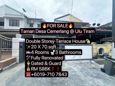 Taman Desa Cemerlang Double Storey Terrace House Renovated FOR SALE